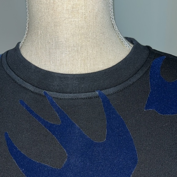 MCQ by ALEXANDER MCQUEEN Black Blue Print Cotton Elastane Sweatshirt size XS - Picture 2 of 7